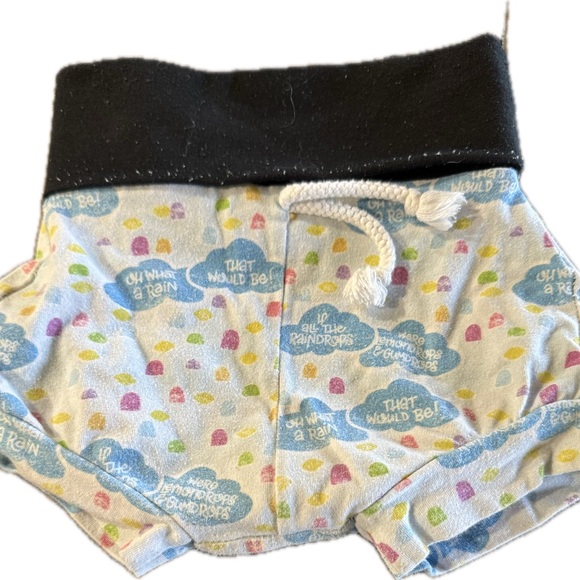 Hazel Bleu Other - Hazel Bleu Kids Cloud Print Shorts - Black and Blue
